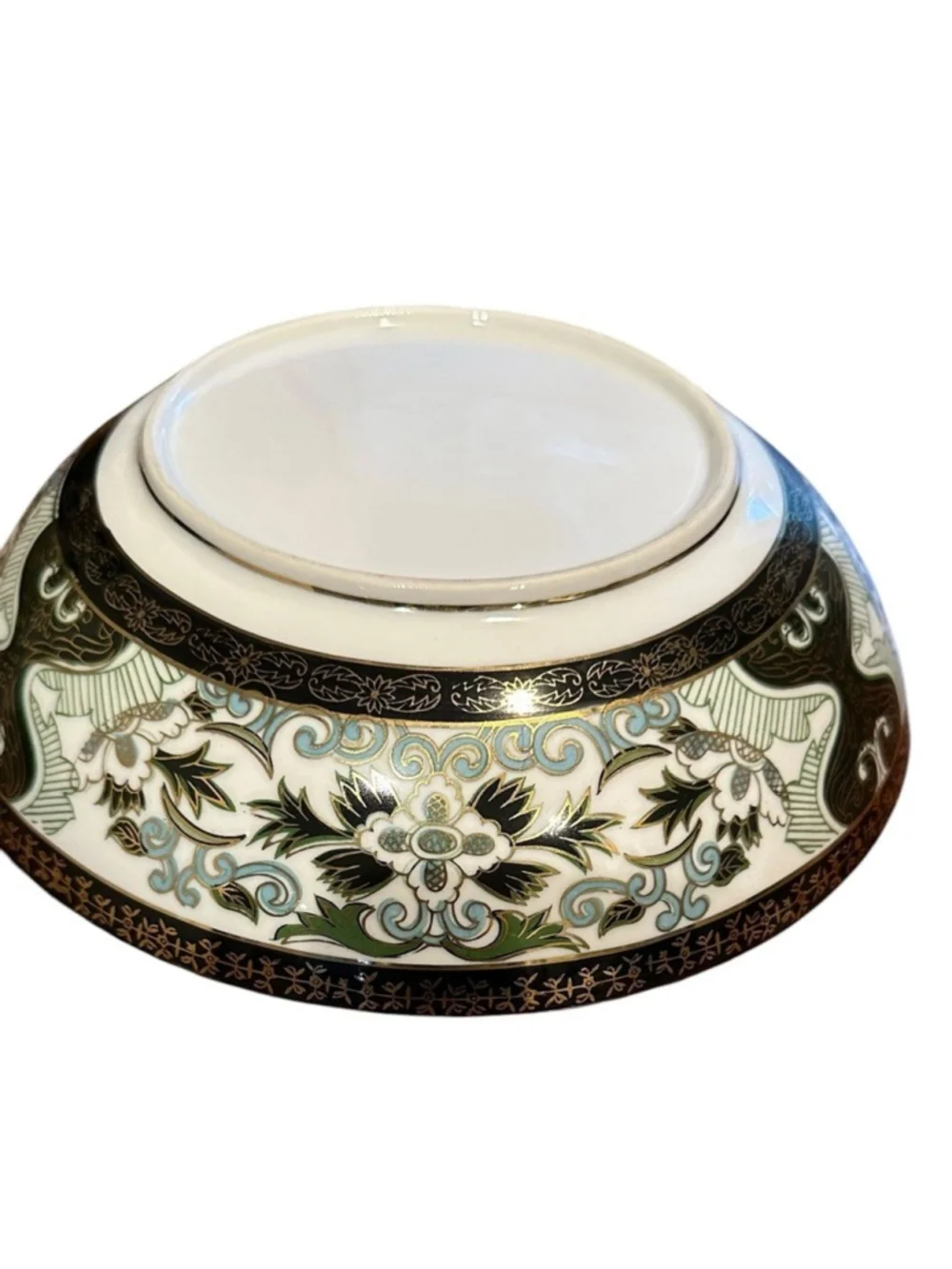 Vintage EW Japan Handpainted Bowl With Peacock And Ornate Gold Trim